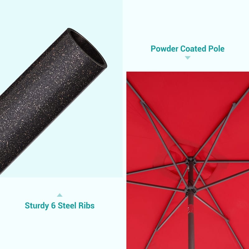 Bonosuki 10 x 6.5ft Patio Rectangular Umbrella with Tilt and Crank