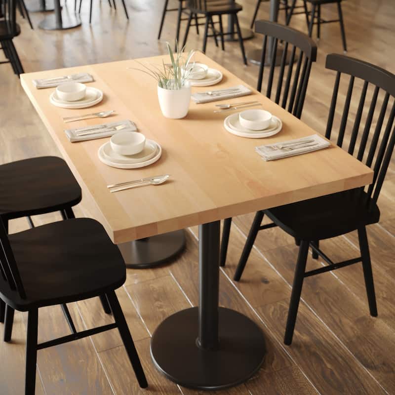 Commercial Solid Wood Tabletop with Support Bars for Indoor Use