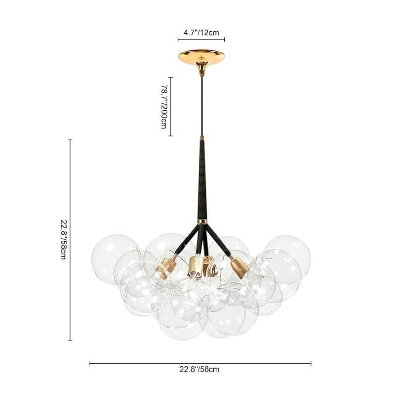Contemporary Clear Glass Globe Bubble Chandelier