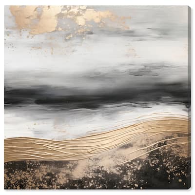 Moonlit Gold Canvas by Art Remedy, Gallery Wrapped