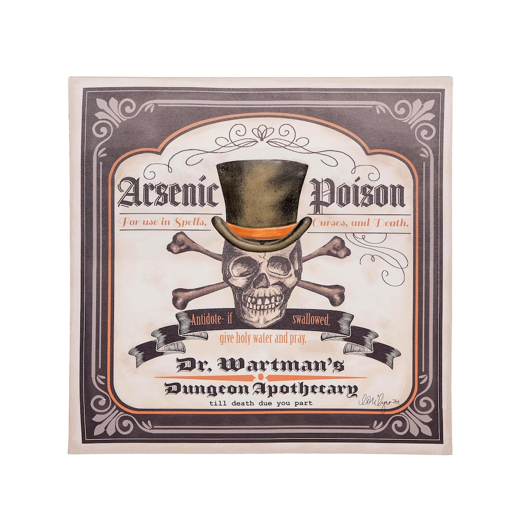 15.75" x 15.75" Mr. Wartman's 3D Poison Skeleton Halloween Wall Art Decoration