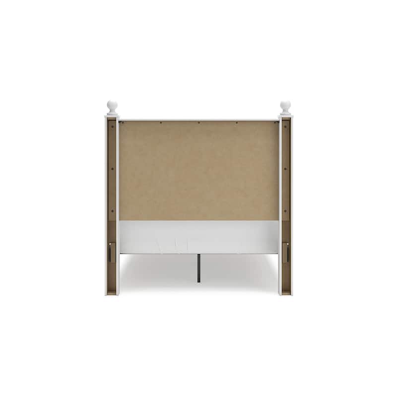 Signature Design by Ashley Mollviney White Panel Headboard with 2 Nightstands