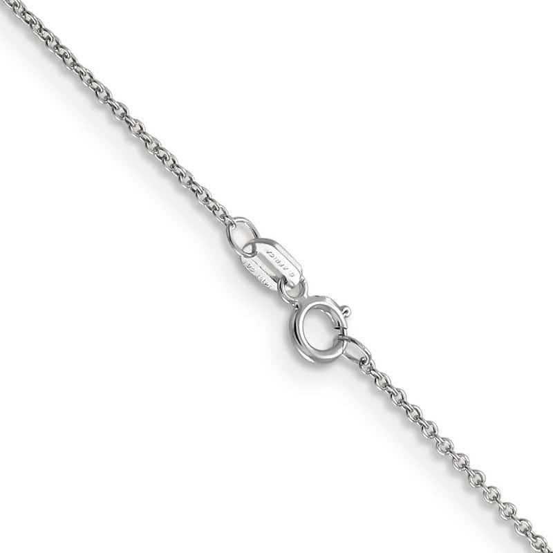 Curata 14k White Gold Solid 0.8mm Polished Cable Chain Necklace Options: 16 18 20 24