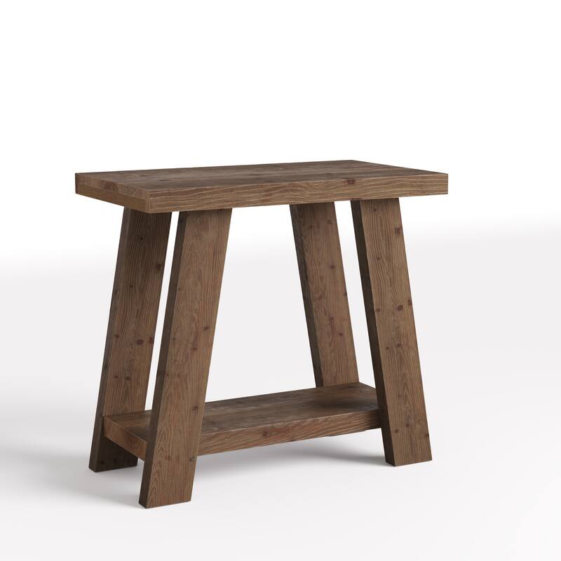 Solid Wood End Table with Storage