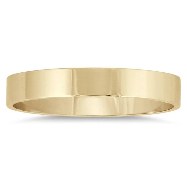10K Yellow Gold 4mm Standard Flat Comfort Fit Band Ring 