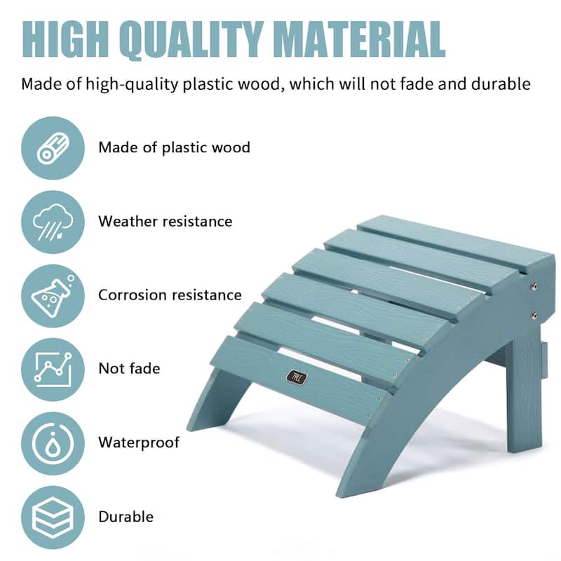 Adirondack Ottoman Footstool for Outdoor Patio Garden Porch