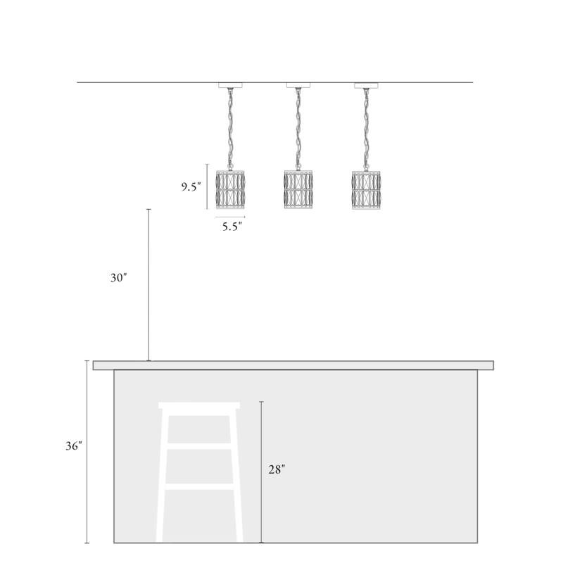 Cirstal Modern Crystal 1-Light Pendant Kitchen Island Light for Dining Room - D5.5"xH10"