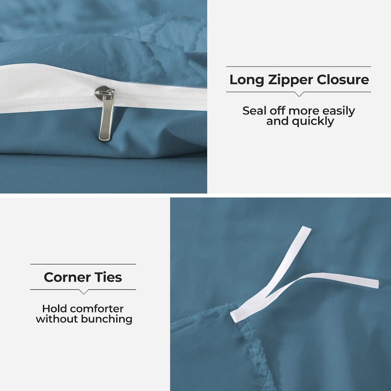 Soft Microfiber Clipped Duvet Cover & Pillowcase Set