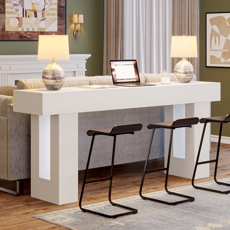 63-inch Wood Narrow Console Sofa Hallway Accent Table for Entryway