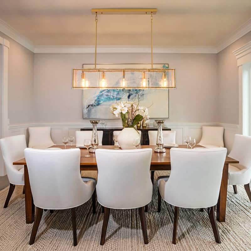 Modern 39.37" Large Rectangle Water Ripple Glass Chandelier for Dining Room - W39.4"