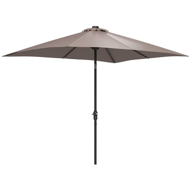 8.8ft Solar LED Patio Umbrella with Tilt and Crank System for Garden Deck Balcony or Backyard - 8.8' L x 6.7' W x 8.1' H