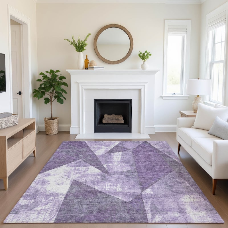 Premium Washable Super Soft Casual Contemporary Mayfield Rug - 8' x 10' - Purple