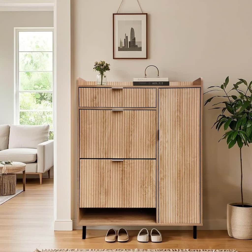 Narrow Shoe Storage Cabinet, Shoe Rack for Entryway, Hallway, Living Room