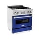 preview thumbnail 27 of 25, ZLINE 30" 4.0 cu. ft. Dual Fuel Range with Gas Stove and Electric Oven in Fingerprint Resistant Stainless Steel Blue Matte Door