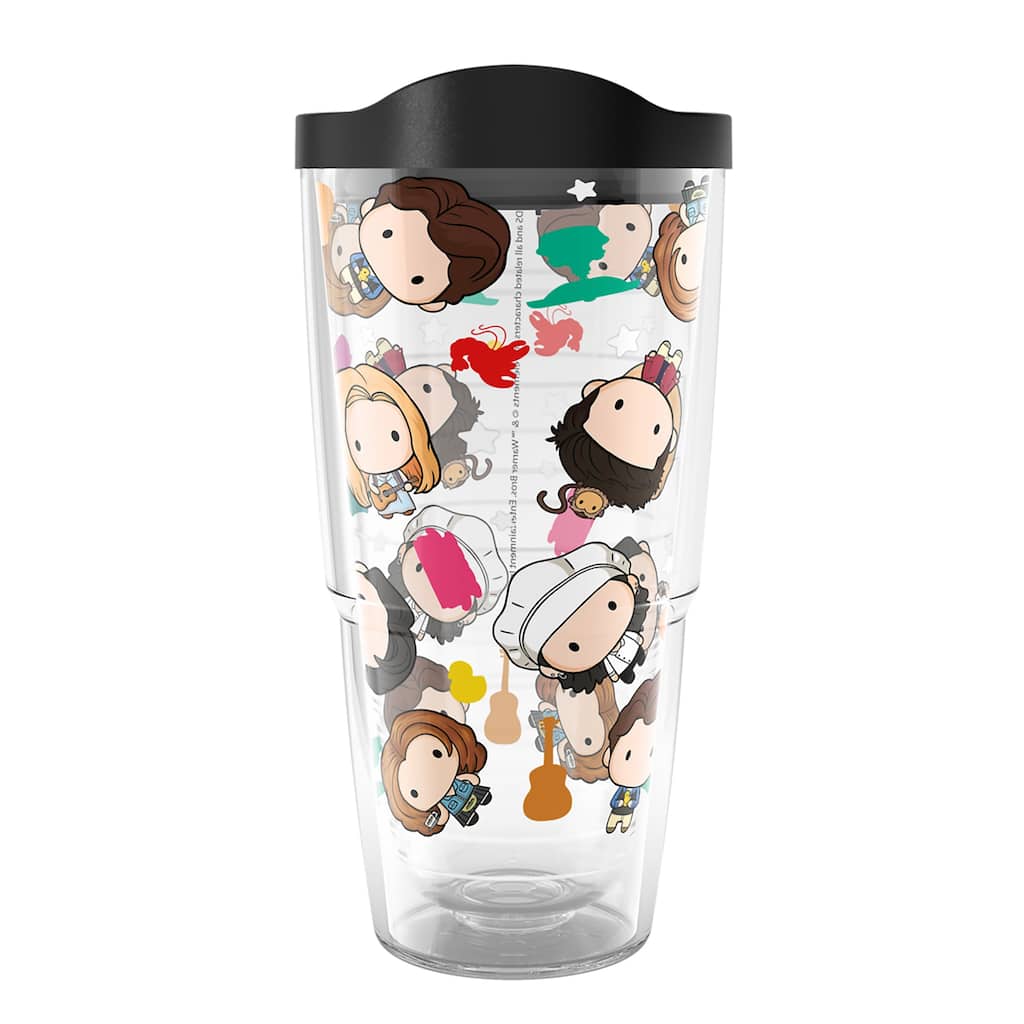 Tervis Warner Brothers Friends Pattern 23 Made in USA Double Walled Insulated Tumbler Travel 24oz, Classic