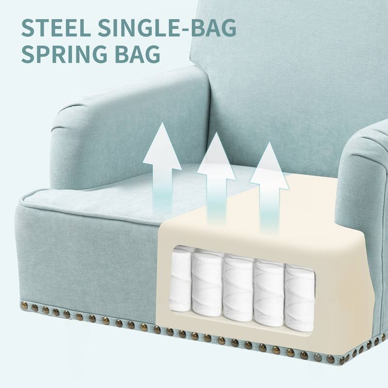 Comfortable Upholstered Armchair with Sturdy Wooden Frame