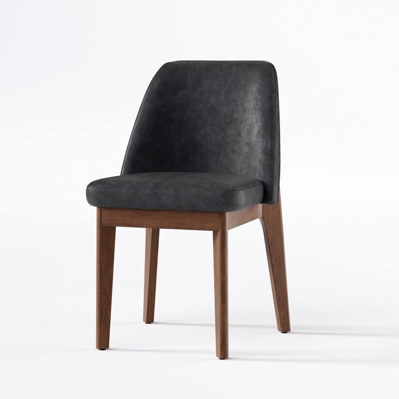 set of 2 upholstered side chairs with wooden legs, suitable for kitchen, dining room and office