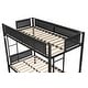 preview thumbnail 11 of 15, Black Twin over Twin Metal Bunk Bed with Trundle and Comfortable Guardrail