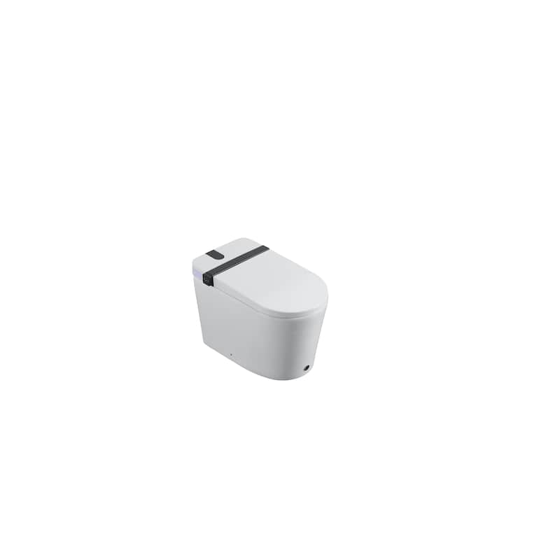 Smart Toilet With Bidet Seat Built-In,Auto Open/Close Seat, Foot Sensor,Side Knob With Multiple Controls