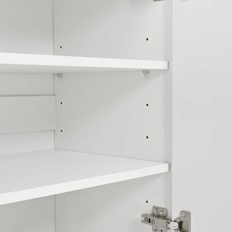 62.9" TV Stand Cabinet with 5 Metal Legs, 4 Adjustable Shelves and Gold Lines Doors for TVs Up to 70"