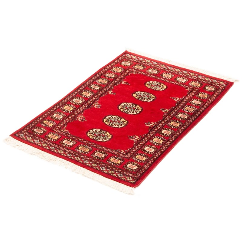ECARPETGALLERY Hand-knotted Finest Peshawar Bokhara Red Wool Rug - 2'8 x 3'11
