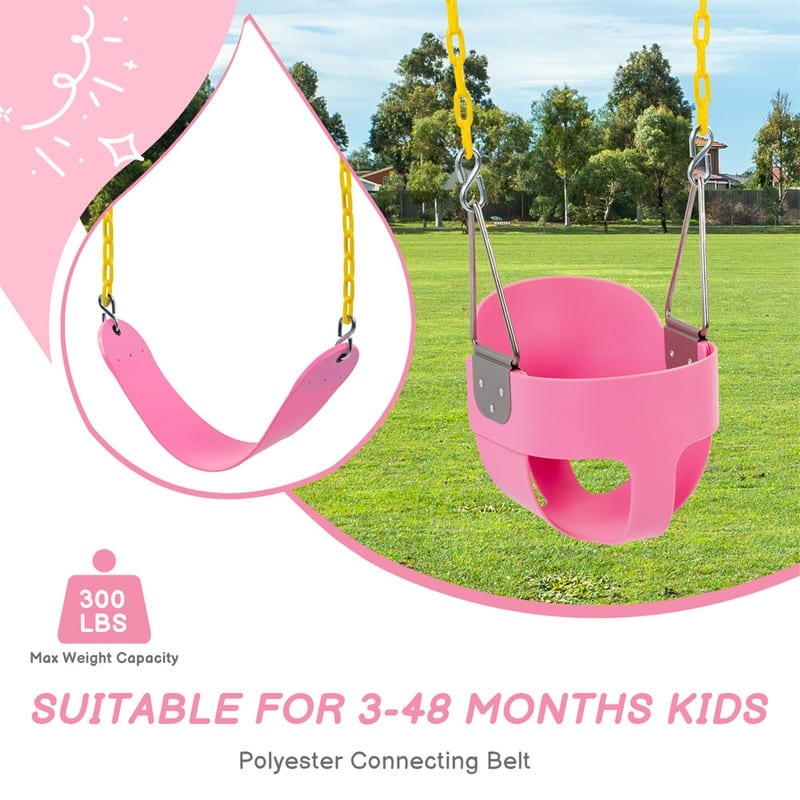 Metal/Plastic Bucket Swing with Chains - 11"D x 11"W x 78"H