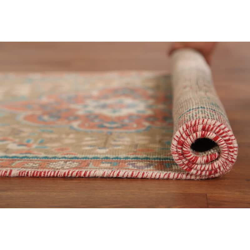 Hand Knotted Oriental 100% Wool Carpet Traditional Medallion Brown Tabriz Area Rug - 4' 9'' X 3' 0''