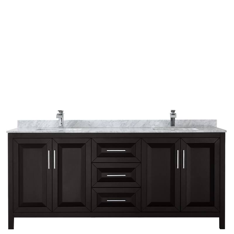Daria 80-inch Double Vanity, Marble Top, No Mirror
