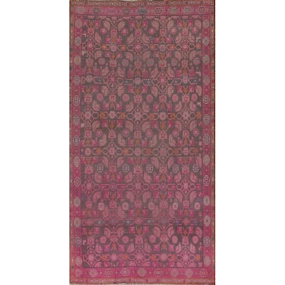 Over-Dyed Mahal Persian Vintage Runner Rug Handmade Wool Carpet - 4'5" x 9'1"