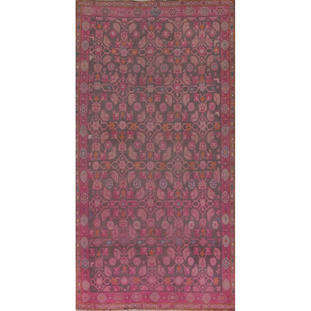 Over-Dyed Mahal Persian Vintage Runner Rug Handmade Wool Carpet - 4'5" x 9'1"