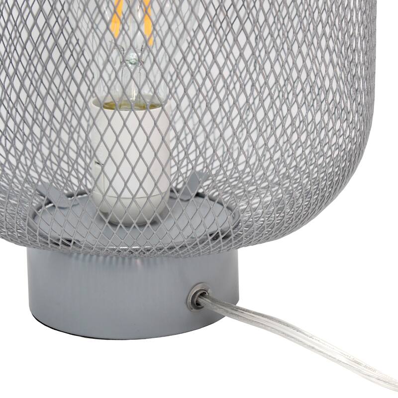 Metal Mesh Cylinder Table Lamp with On/Off Switch - 8.50 x 8.50 x 11.80 in. (L x W x H)