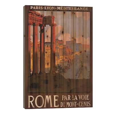 Rome Travel Poster Print On Wood by Studio W - Multi-Color
