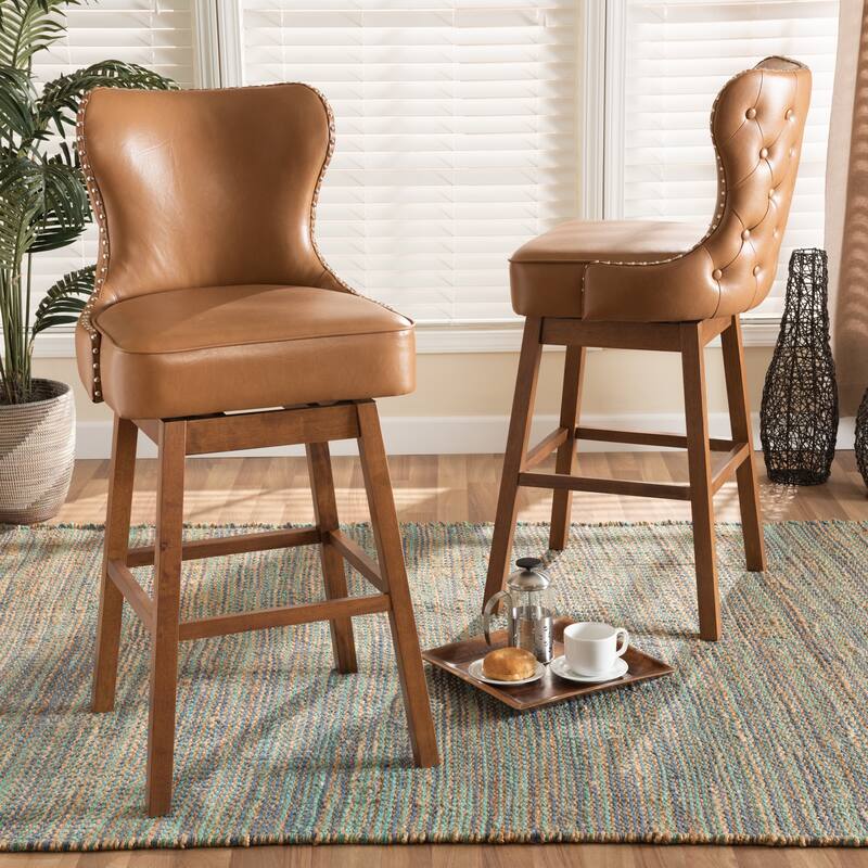 Gradisca Modern and Contemporary 2-Piece Swivel Bar Stool Set