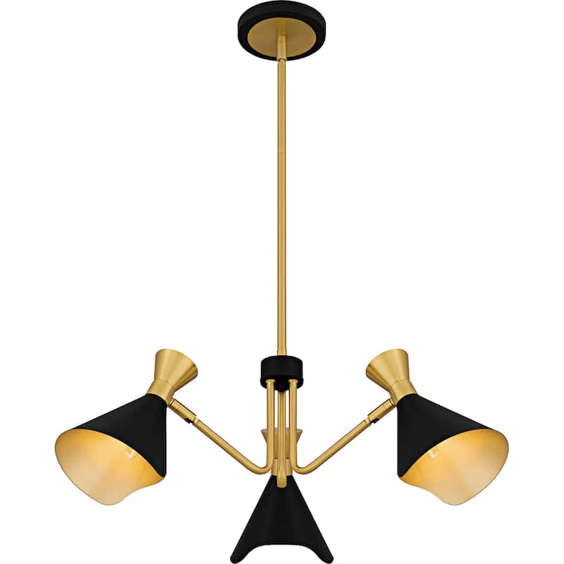 Arden 3-Light Matte Black Chandelier