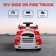 preview thumbnail 7 of 7, Qaba 12V Ride on Fire Truck, Battery Powered Electric Car for Kids with Siren, Flashing Lights Fire Extinguisher, Red