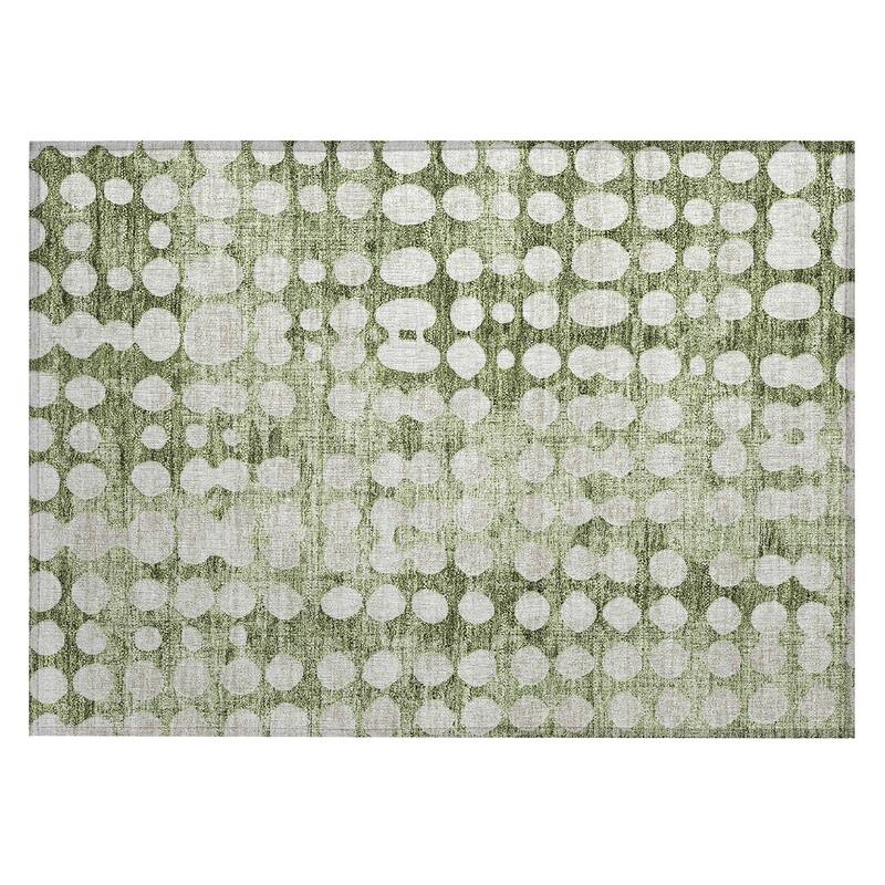 Machine Washable Indoor/ Outdoor Chantille Abstract Dots Rug