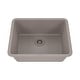 preview thumbnail 1 of 5, 23 Inch Lexicon Platinum Quartz Composite Drop-in Undermount Single Bowl Galaxy Concrete Kitchen Sink LP-2318-C-SO Galaxy Concrete