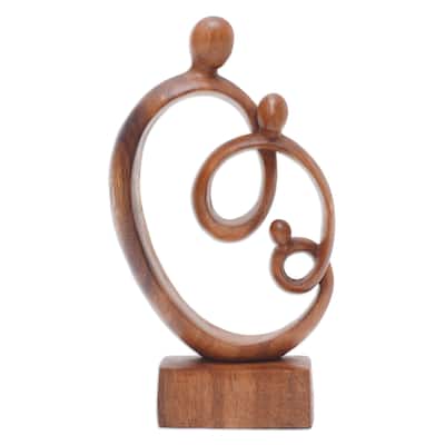 Novica Handmade Twists Of Love Wood Sculpture