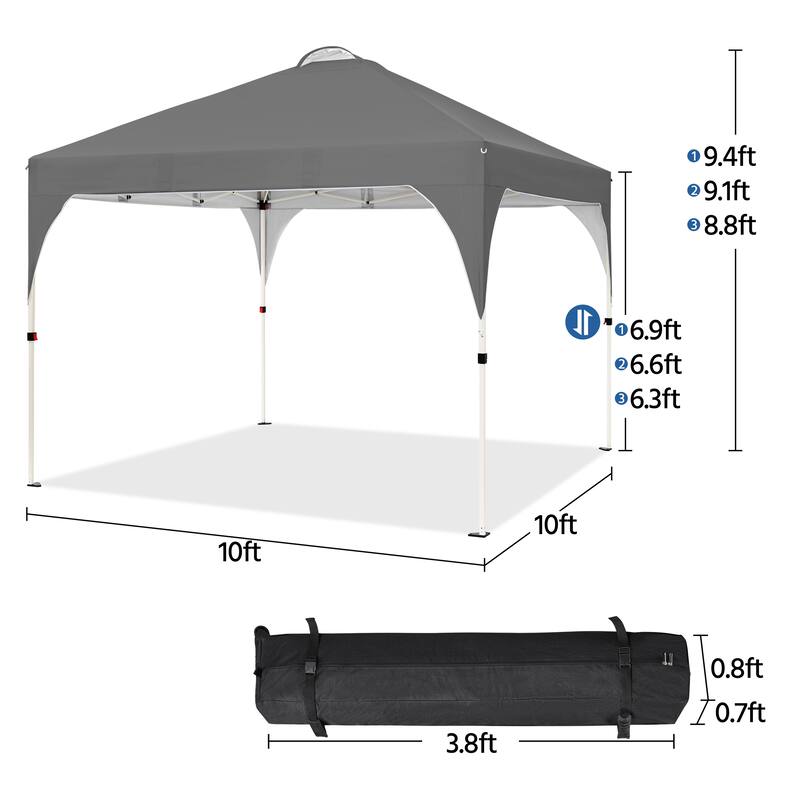 Yaheetech 10x10ft Outdoor Pop-Up Canopy Tent with Stakes Sandbags