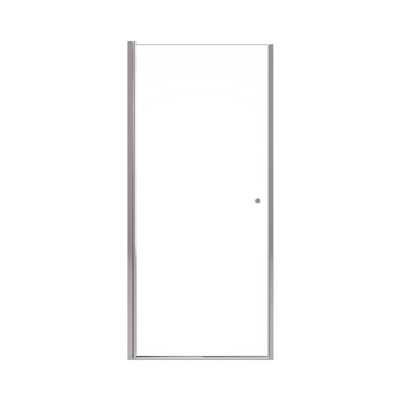 GDFStudio - Modern Semi-Frameless Circular Pivot Shower Door with 1/4" SGCC Tempered Glass, Magnetic Soft Close & Knob Handle