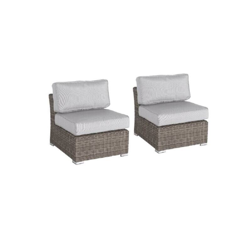 LSI 8 Piece Sectional Seating Group With Olefin Grey Cushions