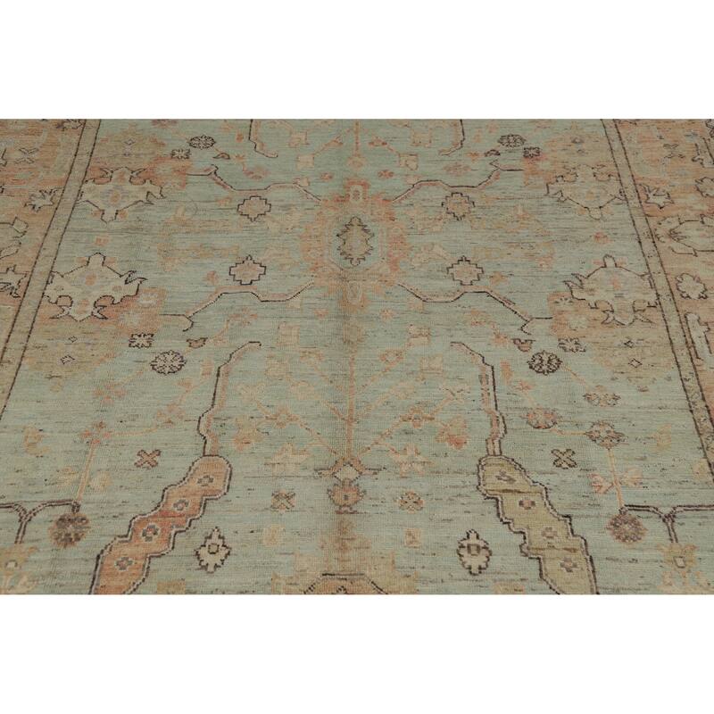 Vegetable Dye Oushak Turkish Rug Hand-Knotted Transitional Wool Carpet - 8'5" x 10'0"