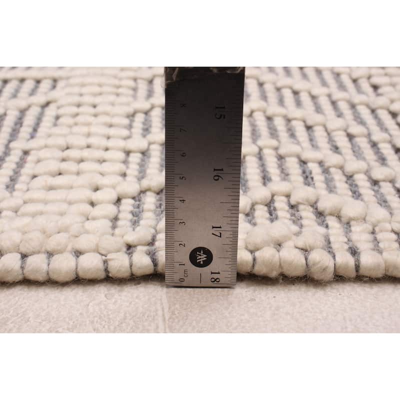 ECARPETGALLERY Braid weave Sienna Grey Wool Rug - 6'0 x 9'0
