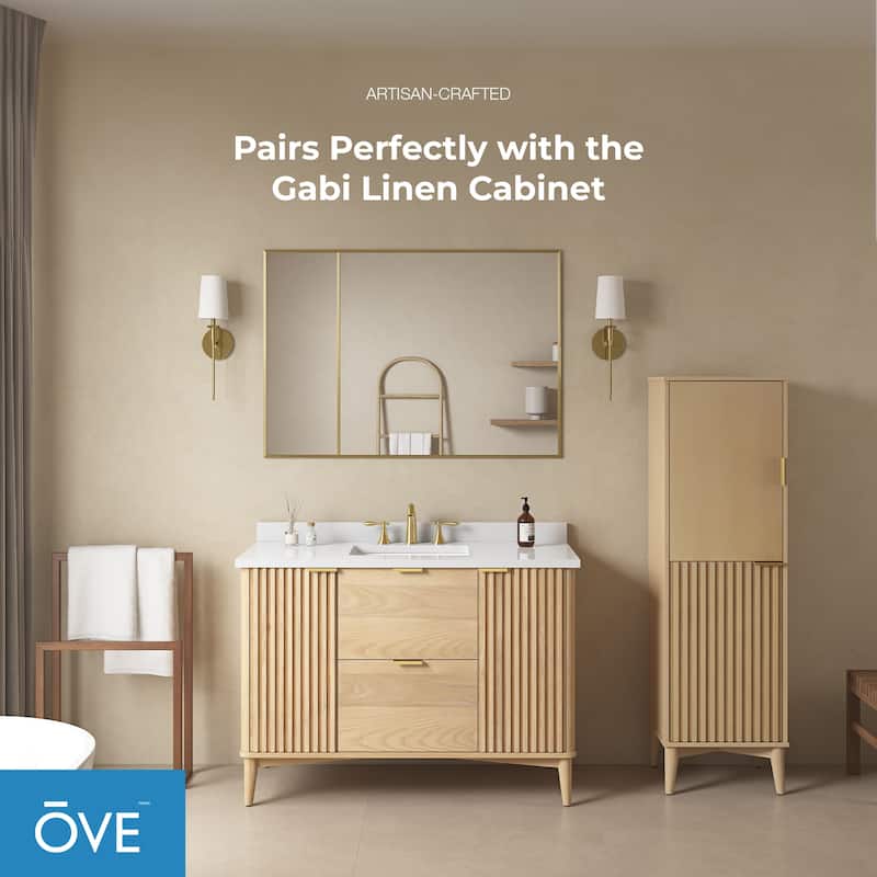 Gabi Bathroom Vanity with White Engineered Stone Top