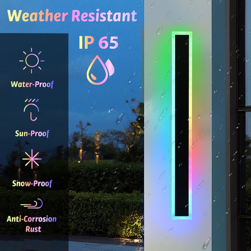 2-Pack 40" RGB Smart Outdoor Wall Lights