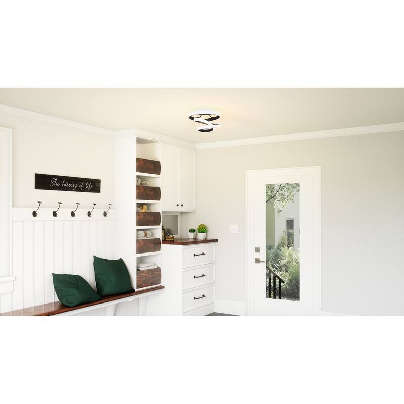 Aviva Integrated LED Matte Black Semi-Flush Mount - Matte Black