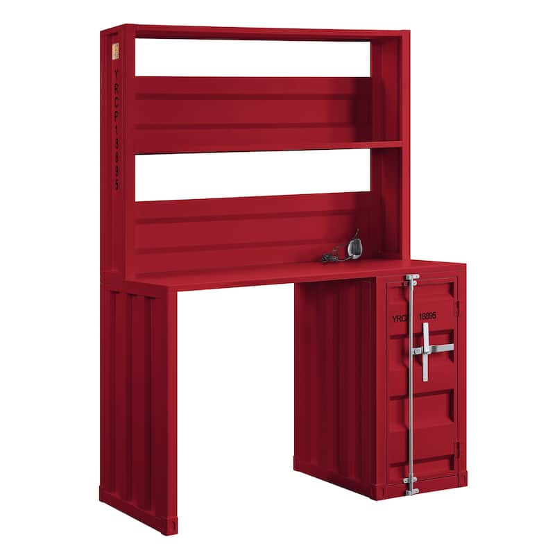 Kamloops Writing Desk with Hutch - Red