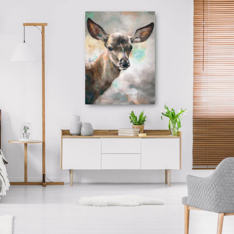 Deer Portrait By Studio Arts Canvas Art Print