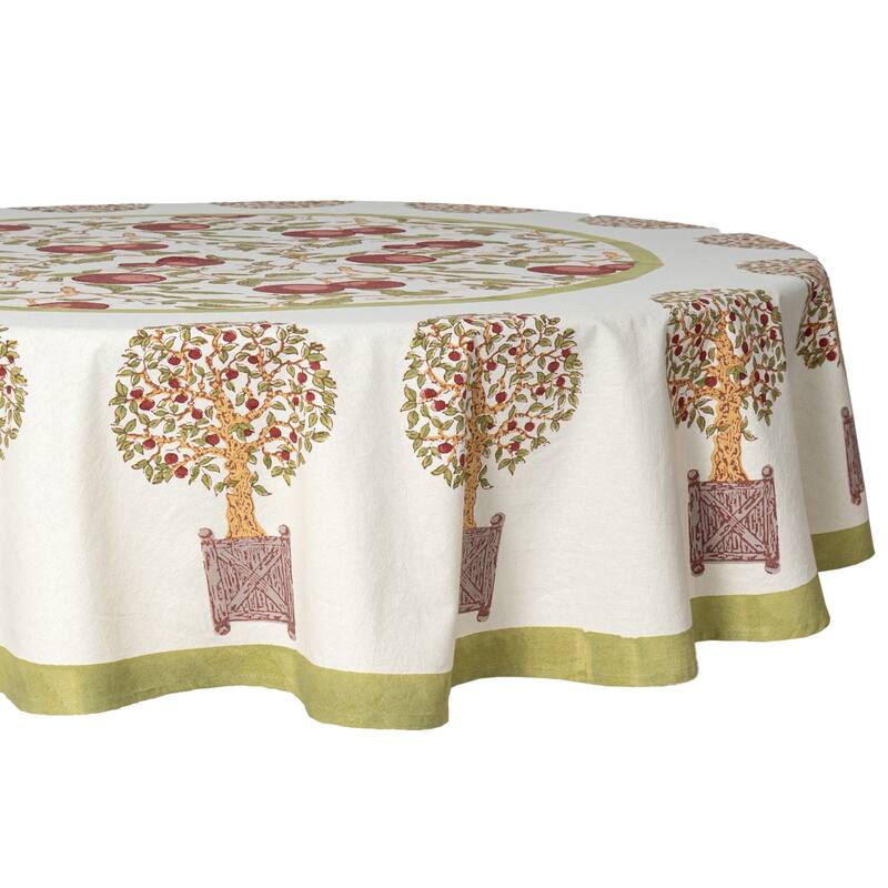 Couleur Nature Orange Tree Tablecloth - Red/Green