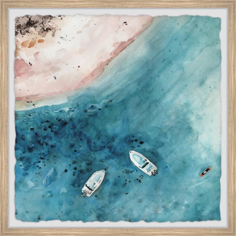 Ocean from the Top Framed Wall Art, Coastal Serenity - Tranquil Ocean-Inspired Wall Décor